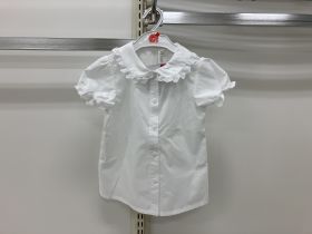 Blouse unie manches courtes - Dentelle
