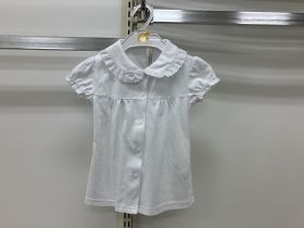 Blouse unie manches courtes - Dentelle