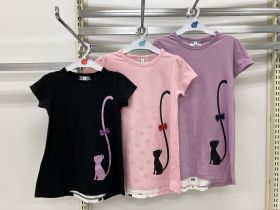 Robe en maille manches courtes - Chat