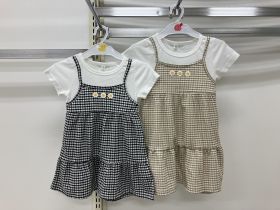 Robe en maille manches courtes - Carreaux