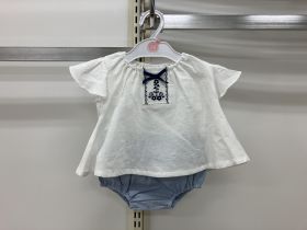 Ensemble bloomer toile manches courtes - Gaze de coton