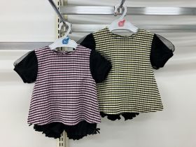 Ensemble T-shirt manches courtes - Carreaux