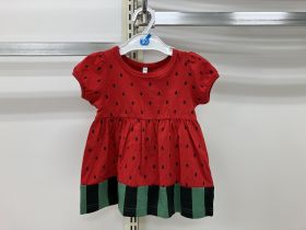 Robe en maille manches courtes - Pastèque